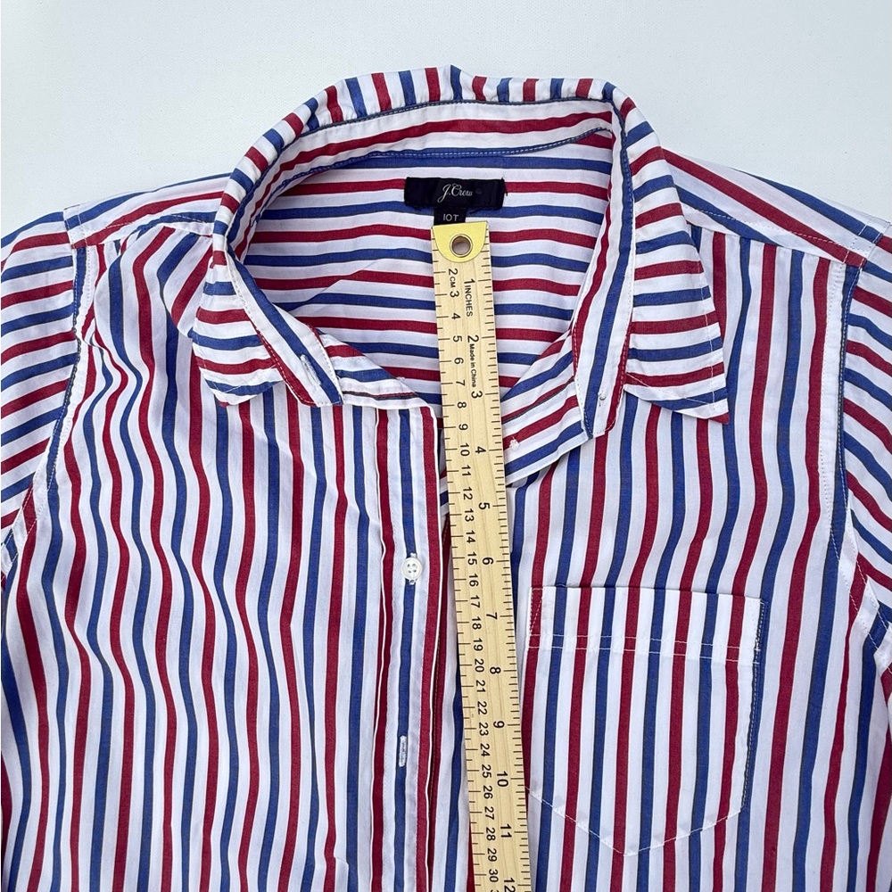 J.Crew Women’s Stripe Shirt - Red, Blue, and White - Picture 3 of 7